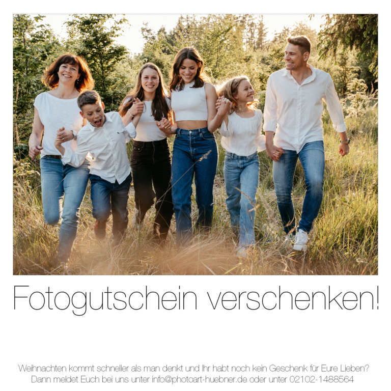 Sie sind auf der Suche nach einem persönlichen Weihnachtsgeschenk Dann haben wir was für Sie verschenken Sie einen Gutschein zum Fotoshooting 05